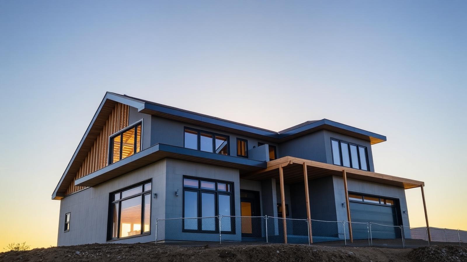 Modern custom home under construction in La Cañada Flintridge